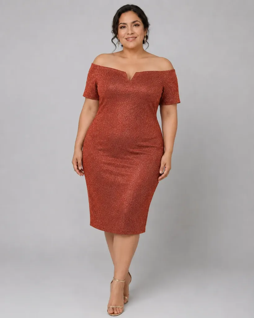 [Plus escarchado manga corta] Alessia Dress